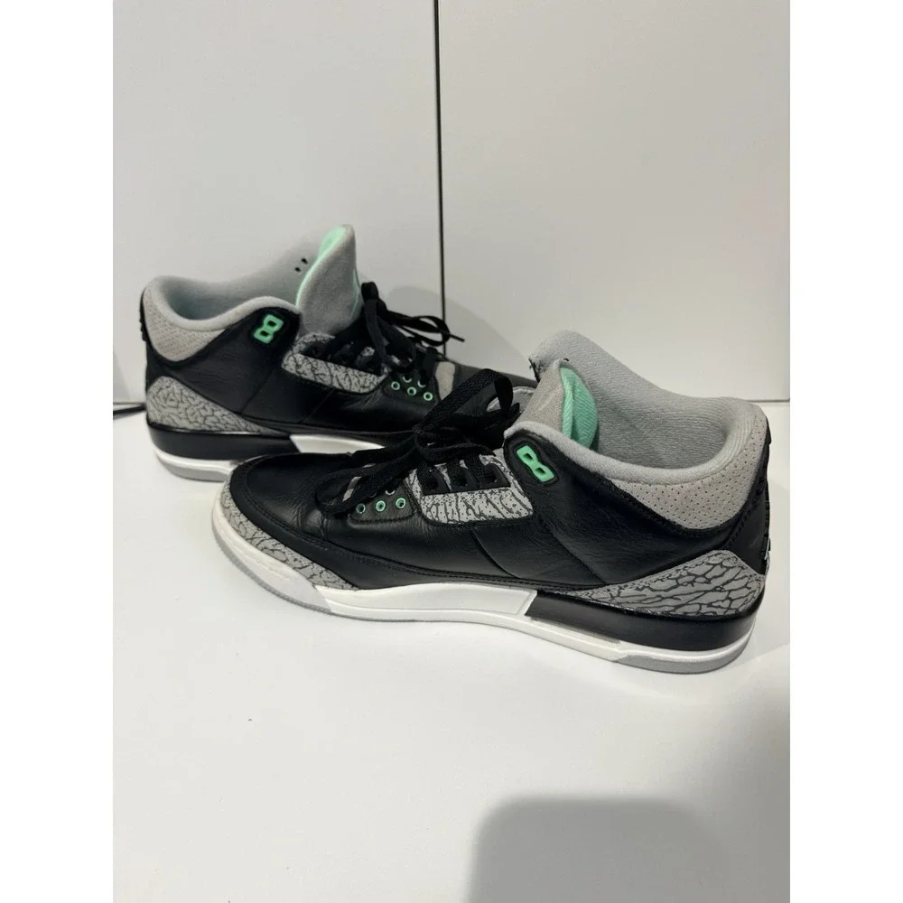 Nike Air Jordan 3 Retro Men's Size 11.5‎ Black/Green Glow Grey, CT8532-031